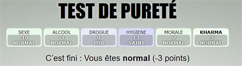 Test de Pureté avec statistiques